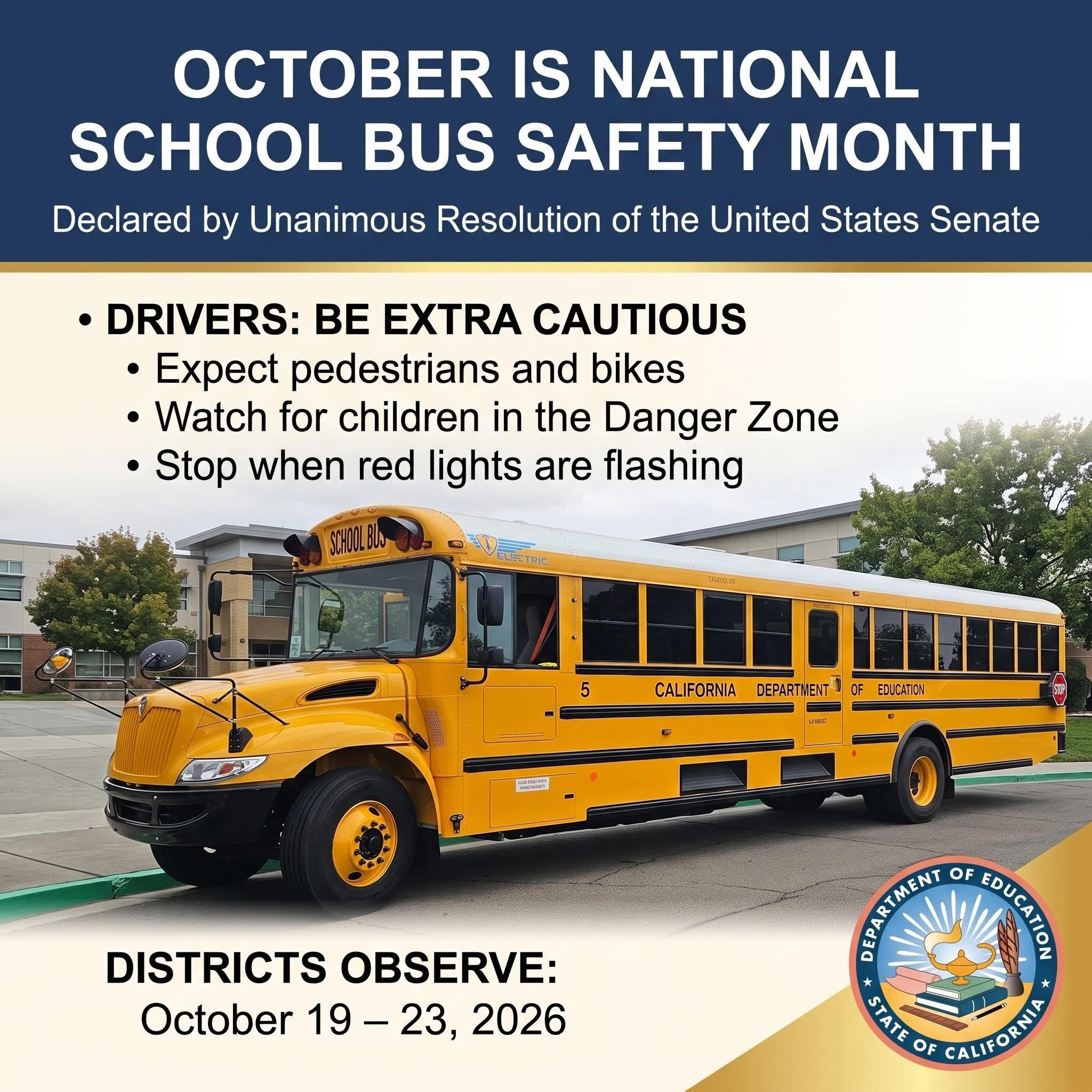 October is National School Bus Safety Month