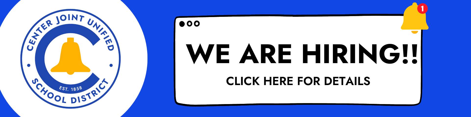 We are hiring! Click for more details
