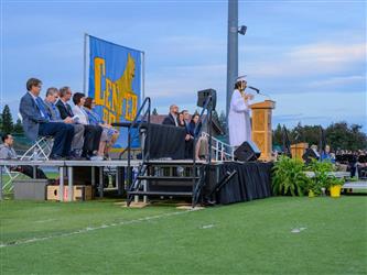 A student giving a graduation speech