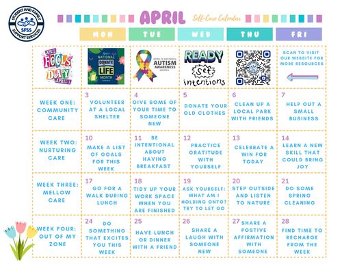april 2023 self care calendar