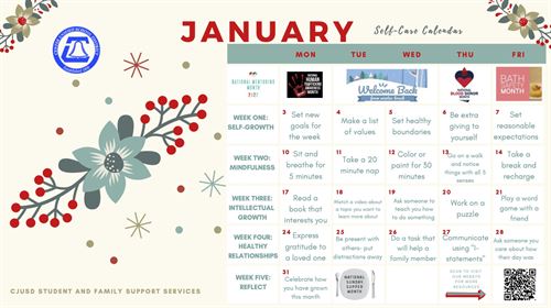 jan 2022 selfcare calendar