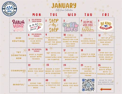 Center JUSD - Self-care Calendar