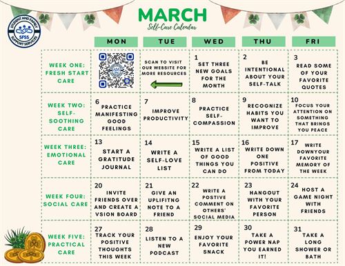 March 2023  Self care calendar