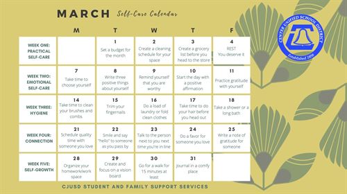 March 2022 Selfcare calendar