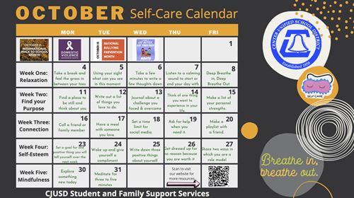 october 2021 selfcare calendar