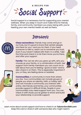 Social Support Recipe Card