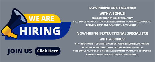 we are hiring substitutes and IS