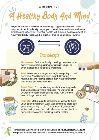 Healthy body and mind recipe card